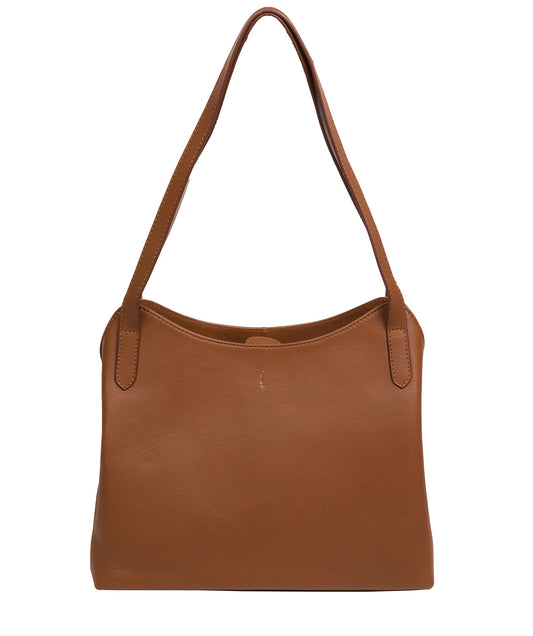 Cultured London Arabella tan Nappa leather handbag front view