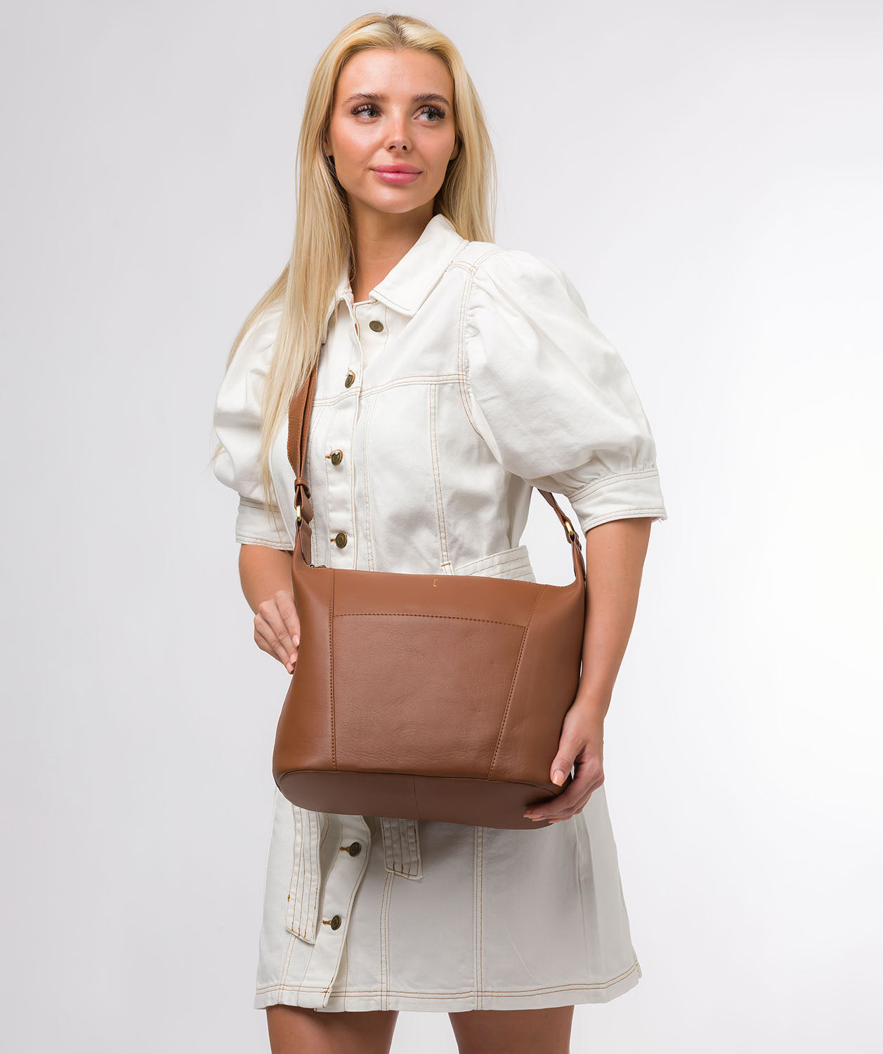Talisha shoulder bag flat lay showing shape and proportions