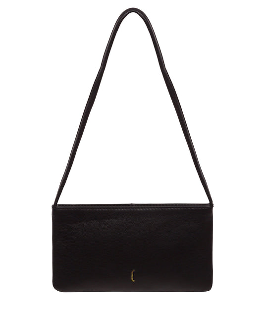 Cultured London Mimi black Nappa leather evening phone bag front view