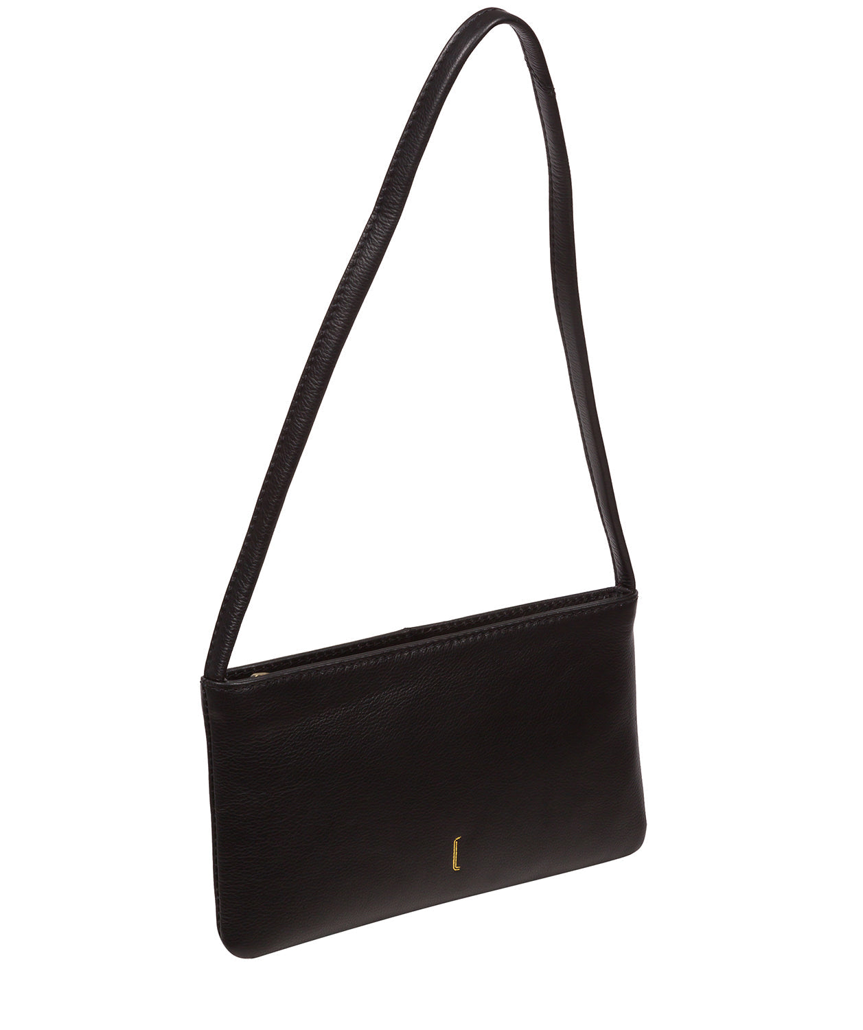 Black leather texture and supple finish close-up