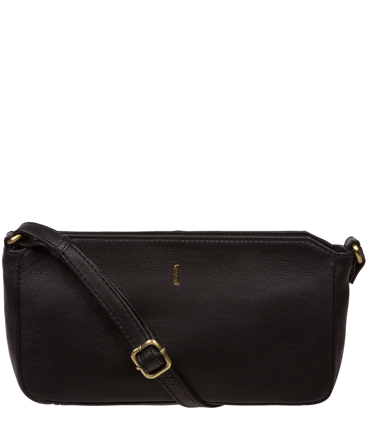 Cultured London Christina black Nappa leather crossbody bag front view