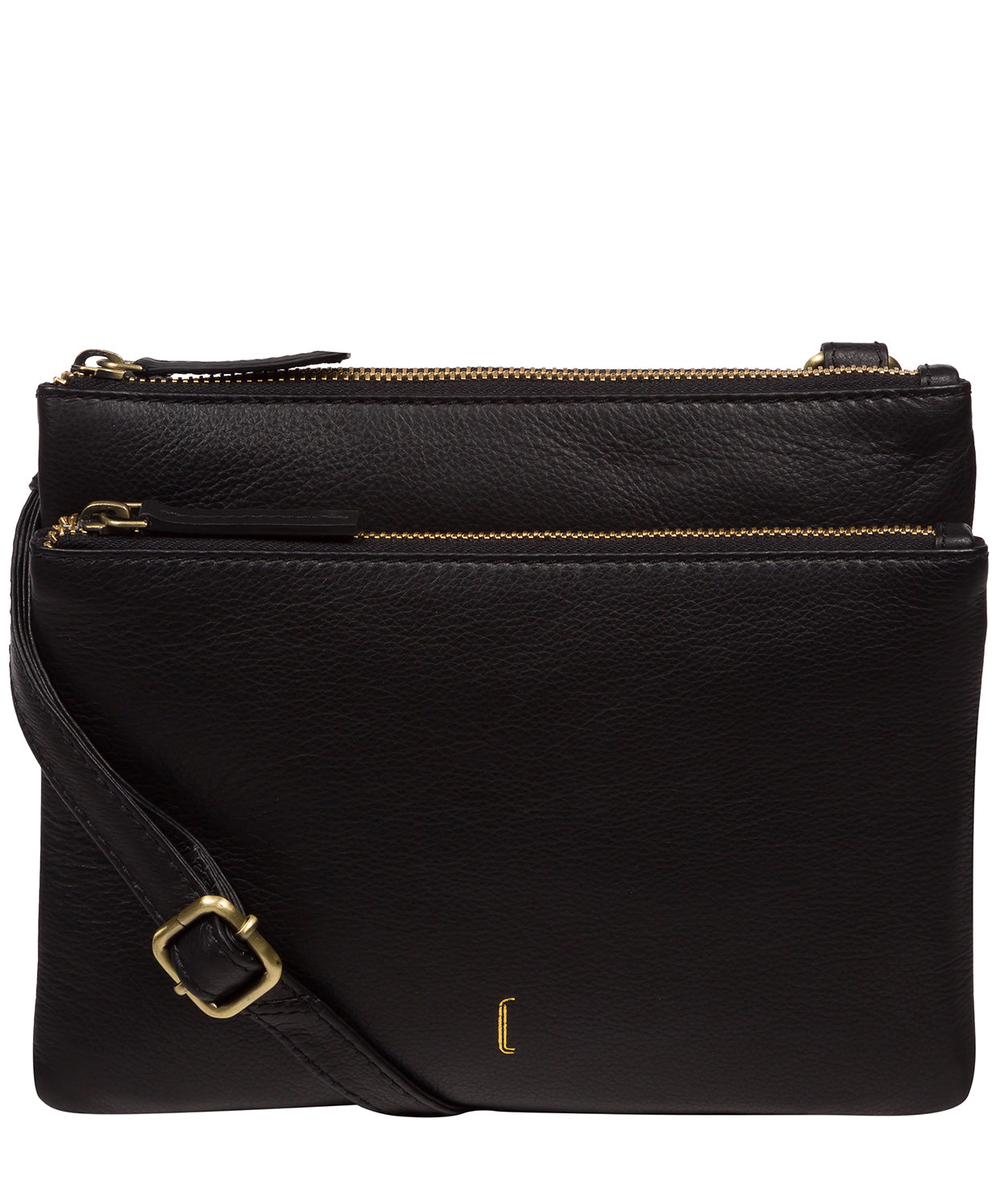 Cultured London Demi black Nappa leather crossbody bag front view