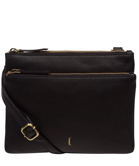 Cultured London Demi black Nappa leather crossbody bag front view