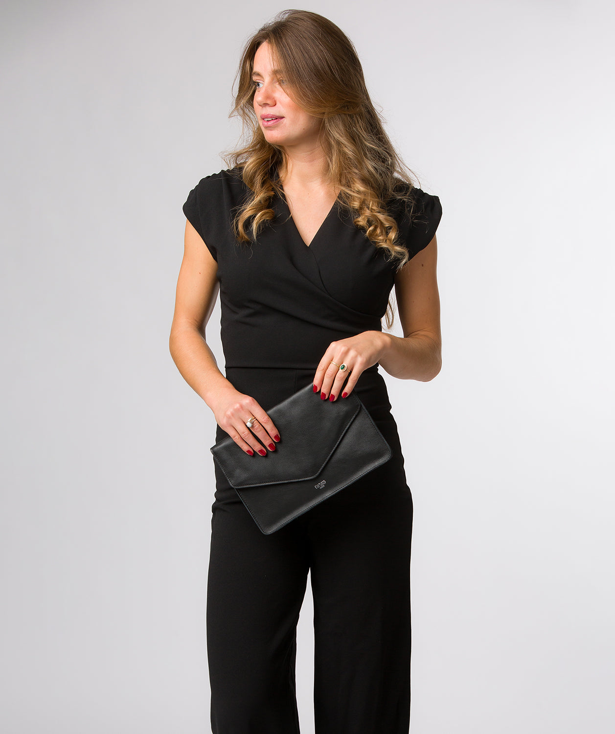 Clutch bag showing full dimensions and proportions