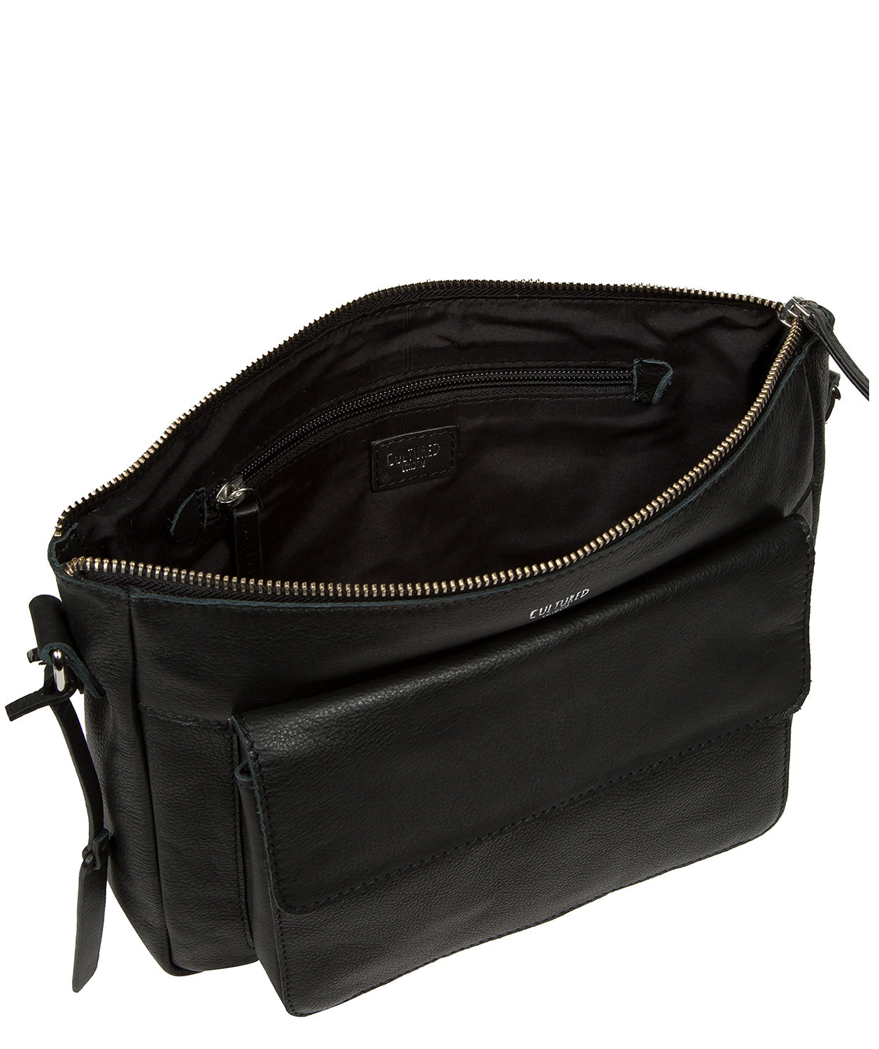 fold-over magnetic top pocket and front slip pocket