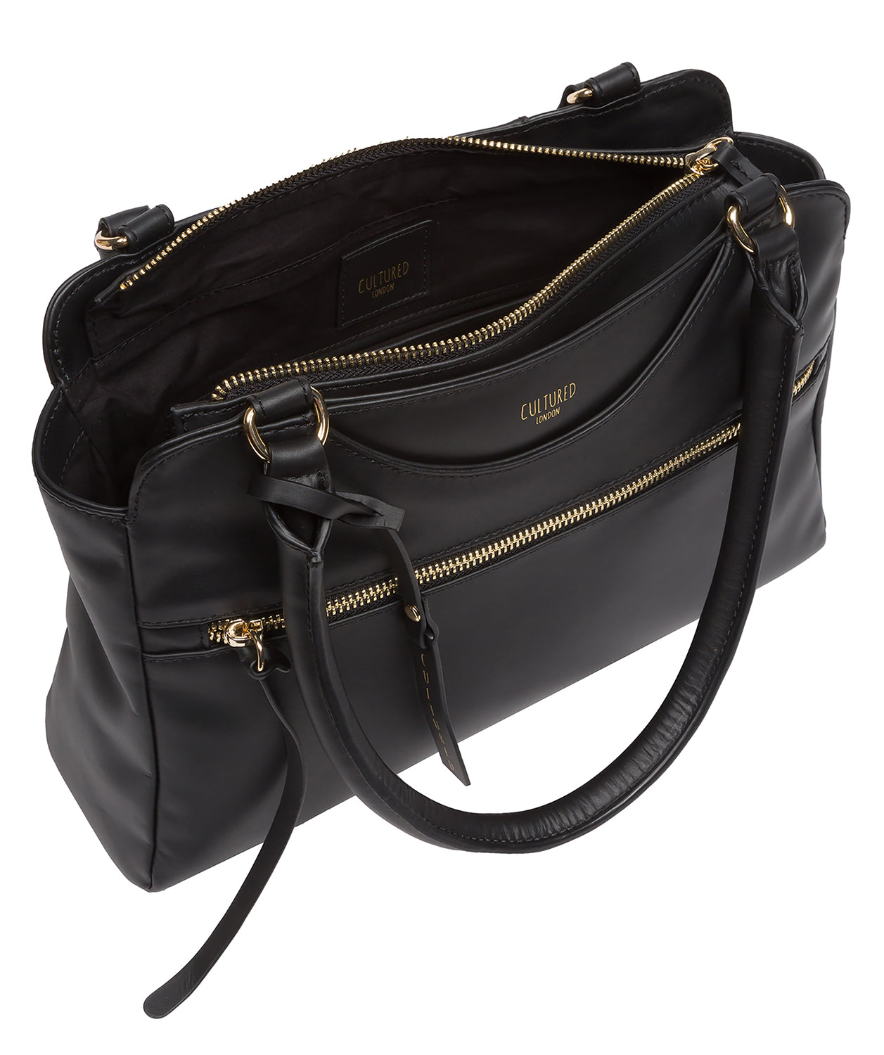 Brianna handbag rounded handles and gold metal fittings
