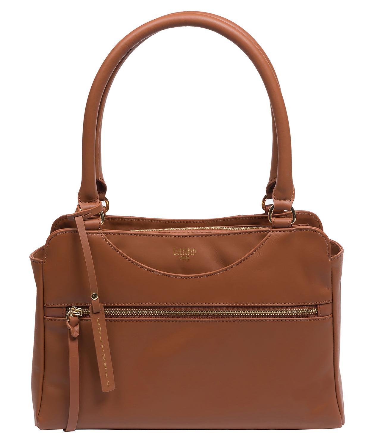 Cultured London Brianna oak Nappa leather handbag front view