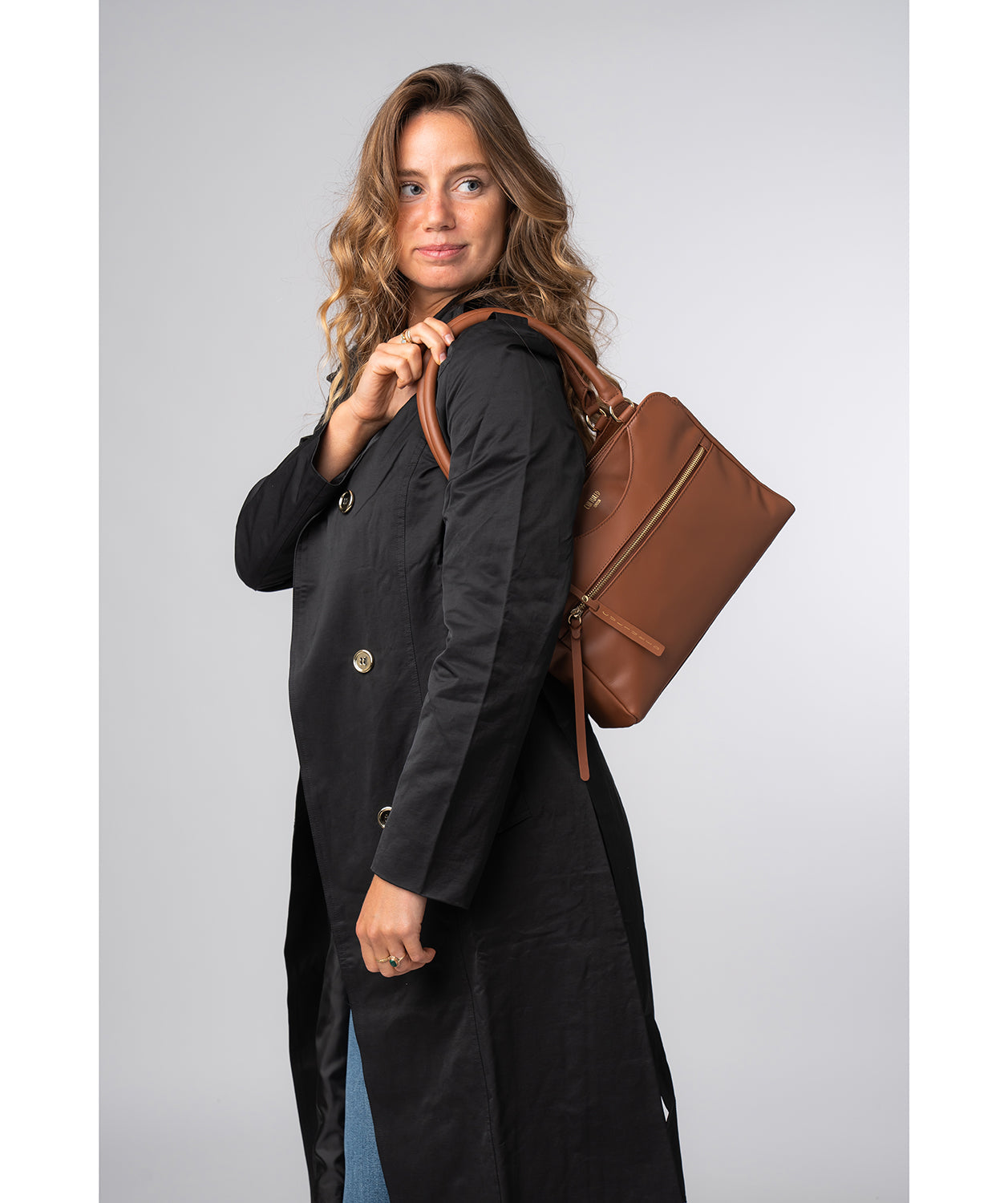 Brianna handbag worn over shoulder carry view