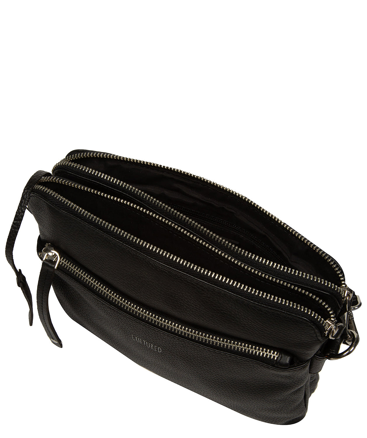 Interior slip pocket and zipped pocket organisation