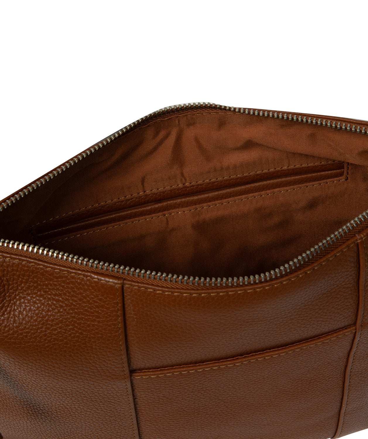 silver-toned metal zips and hardware close-up