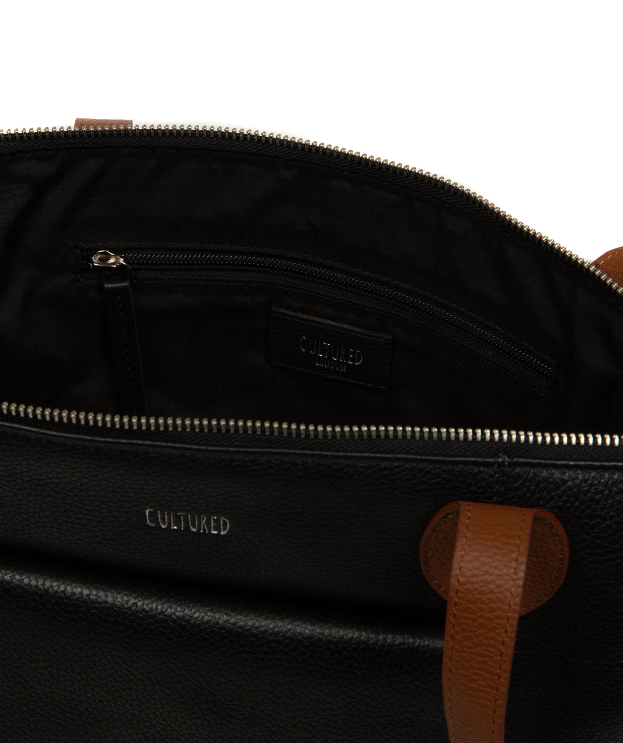 Leather handles with 35cm drop length detail
