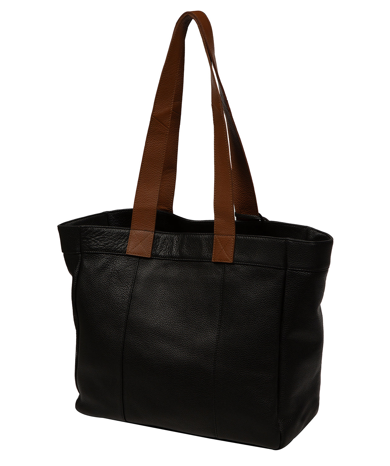 Open-top tote bag revealing spacious interior and organisation pockets