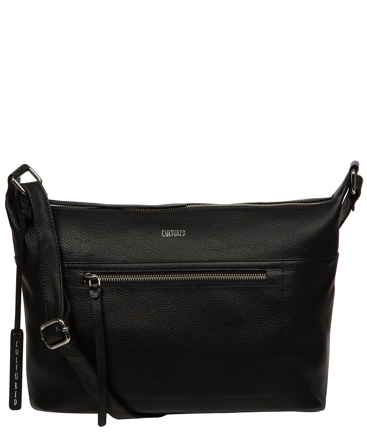 Ondine bag side profile with silver metal fittings